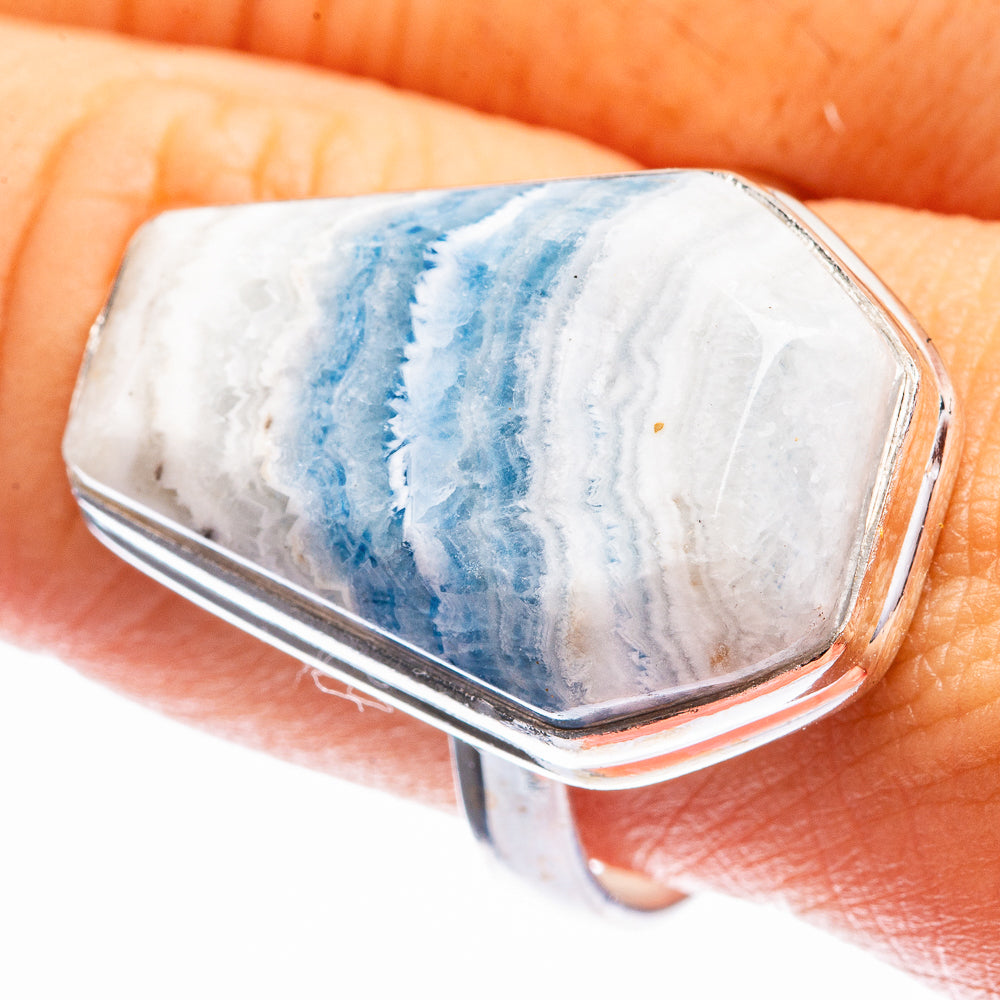 Blue Scheelite Ring Size 10 (925 Sterling Silver) R142069