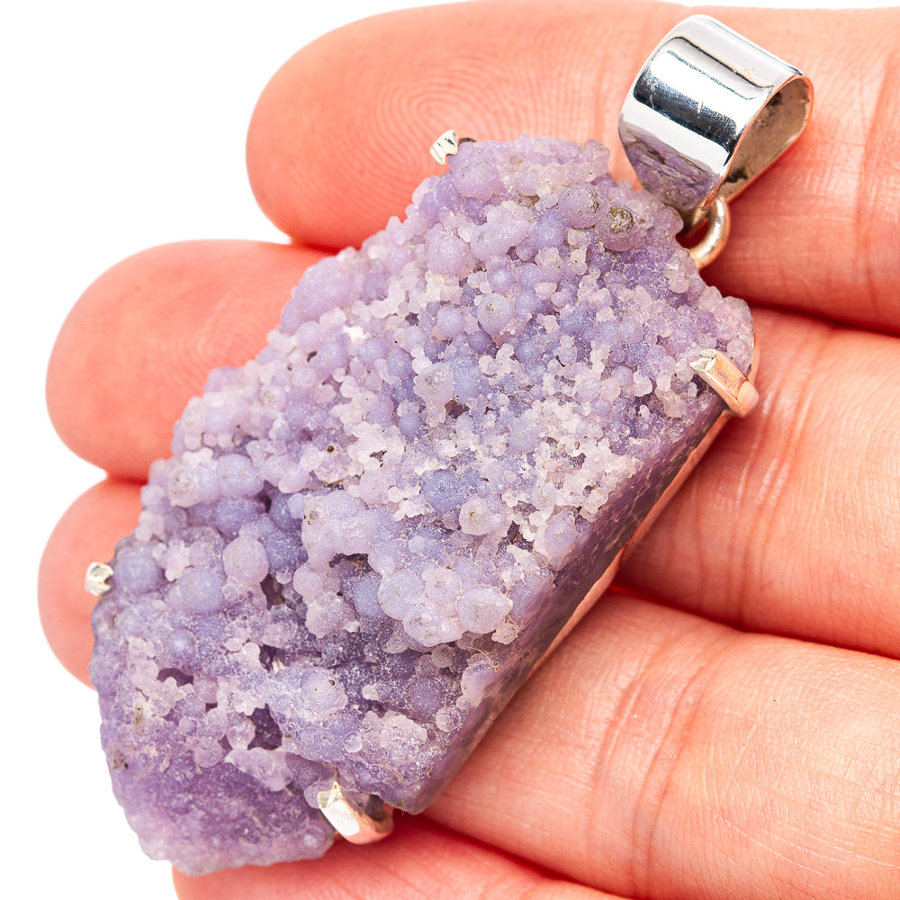 Premium Grape Agate Pendant 2 1/8" (.925 Sterling Silver)