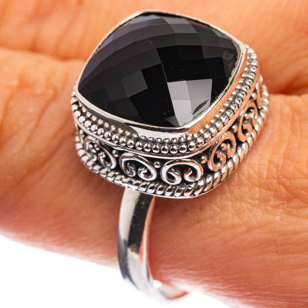 Black Onyx 925 Sterling Silver Ring Size 9.75