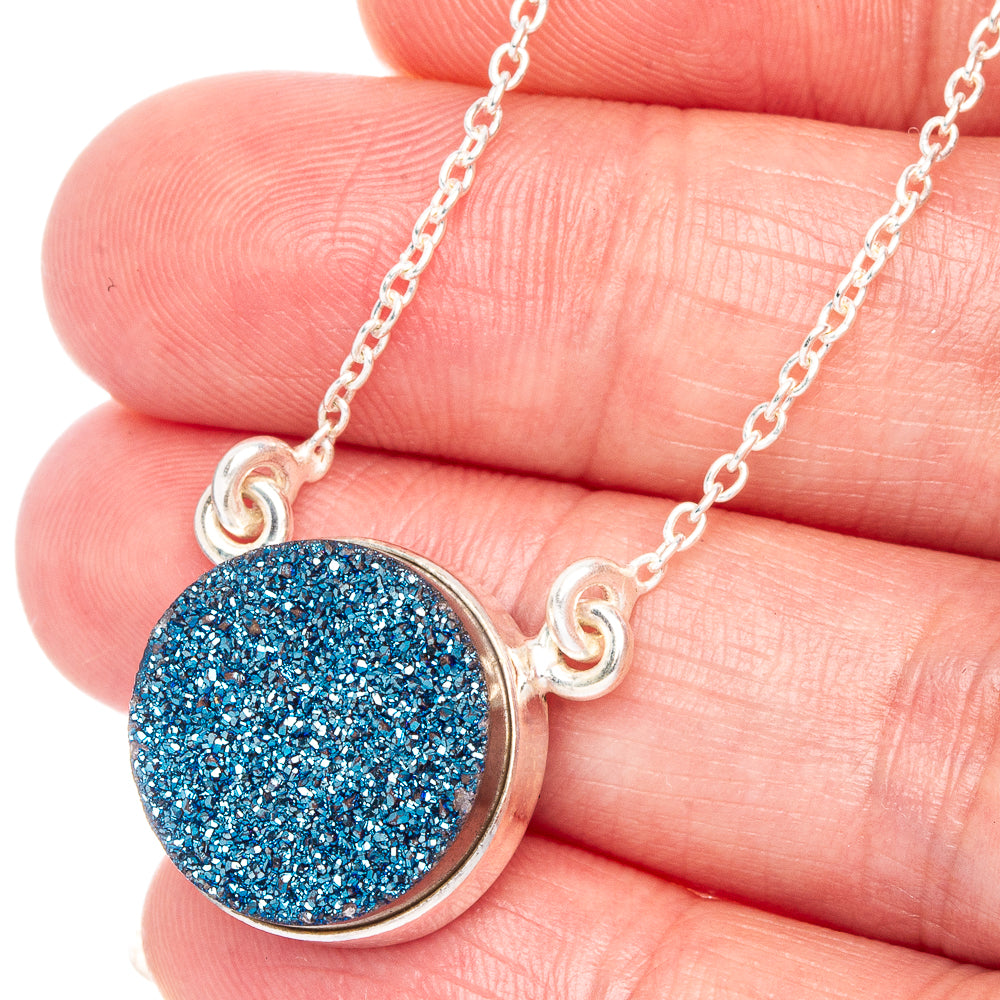 Titanium Druzy Necklace 17 1/8" (925 Sterling Silver) N90072