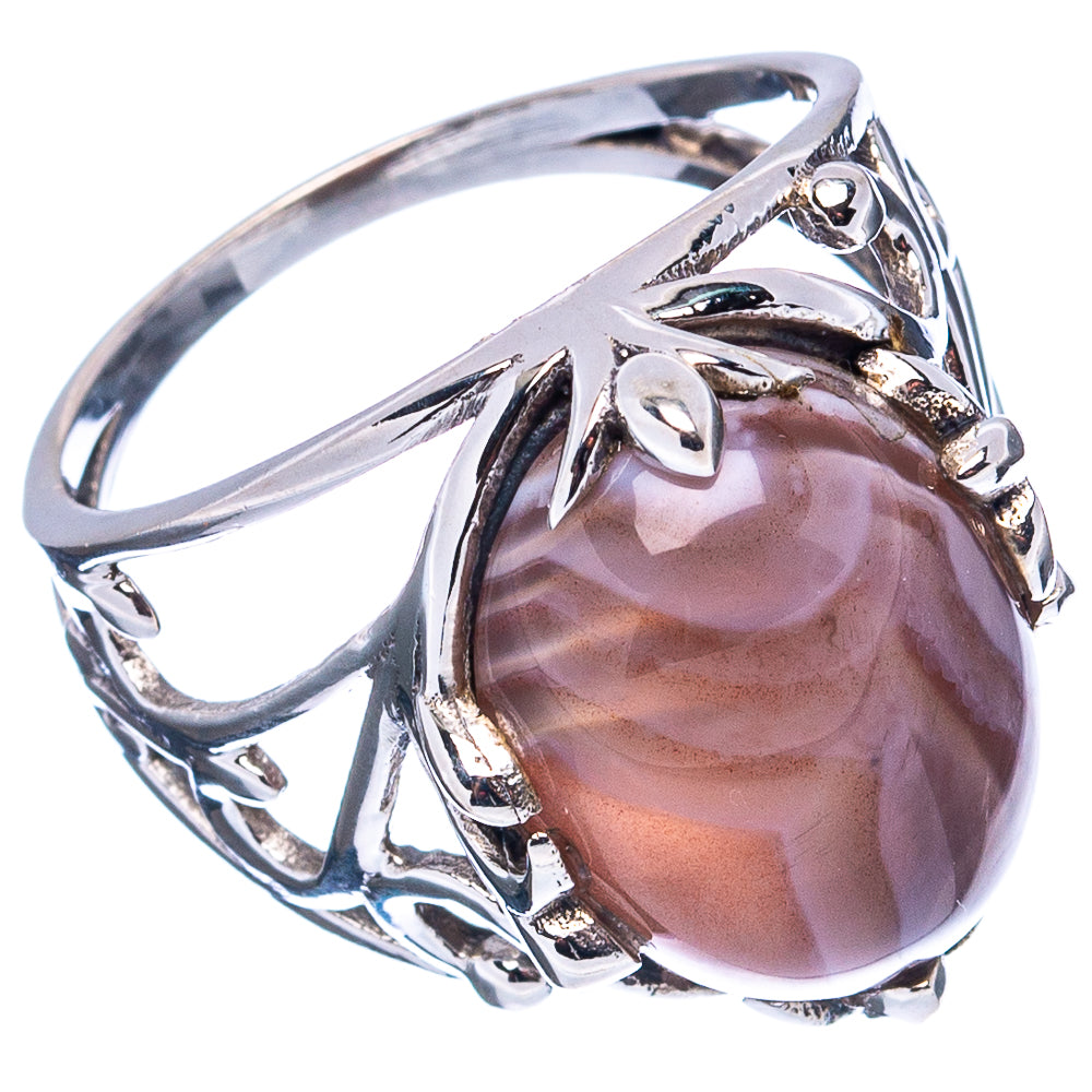 Premium Botswana Agate Ring Size 8 (.925 Sterling Silver)