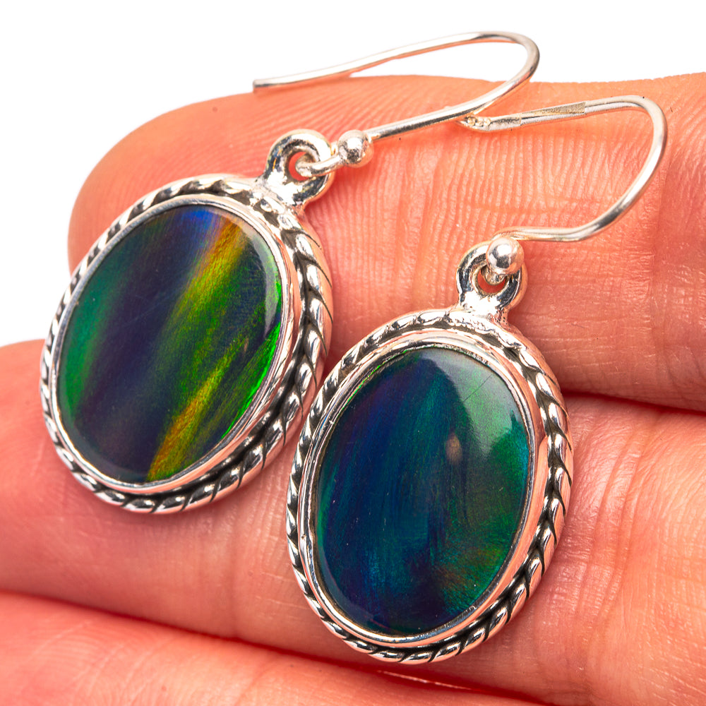 Aura Opal Earrings 1 3/8" (925 Sterling Silver) E432244
