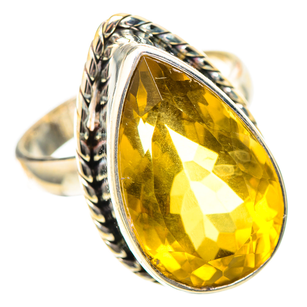 Large Faceted Citrine 925 Sterling Silver Ring Size 9 (925 Sterling Silver) RING139667