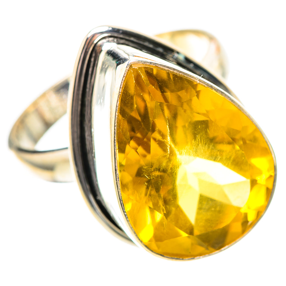 Large Faceted Citrine 925 Sterling Silver Ring Size 10 (925 Sterling Silver) RING139650