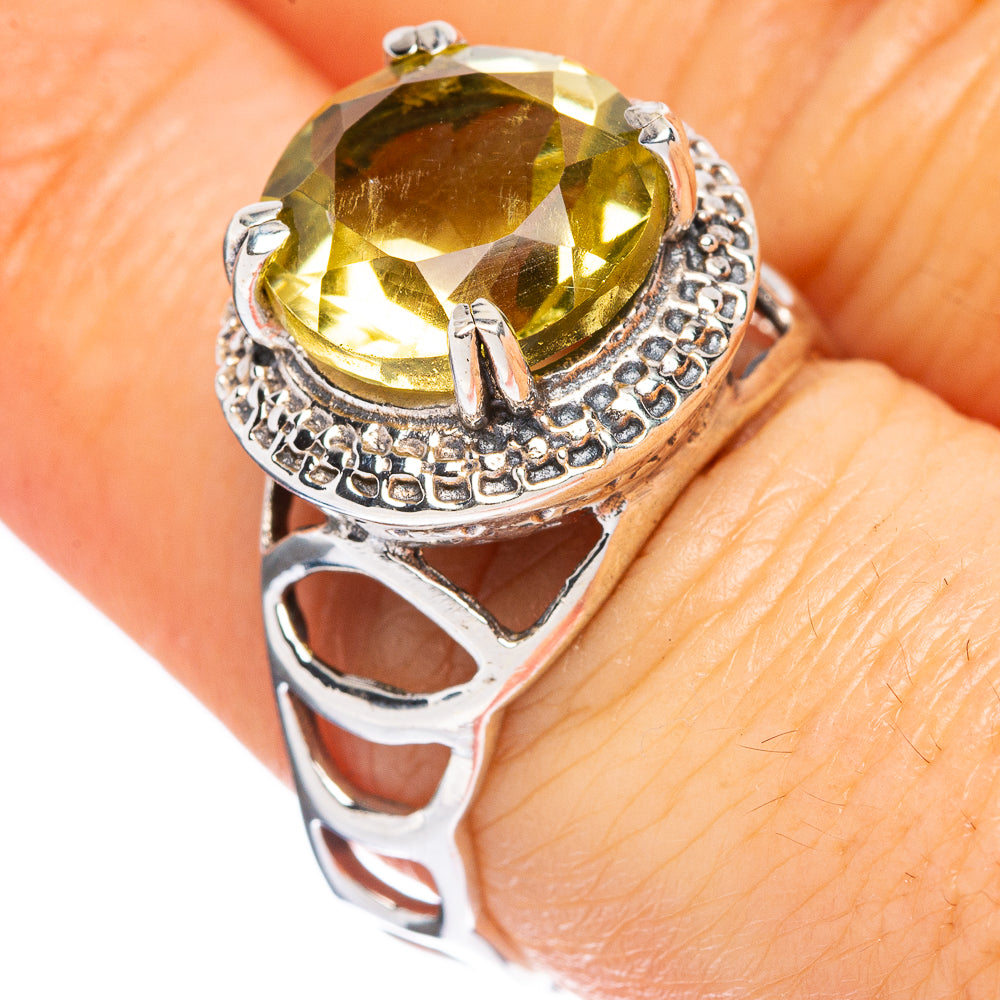 Faceted Citrine Ring Size 8 (925 Sterling Silver) R2359