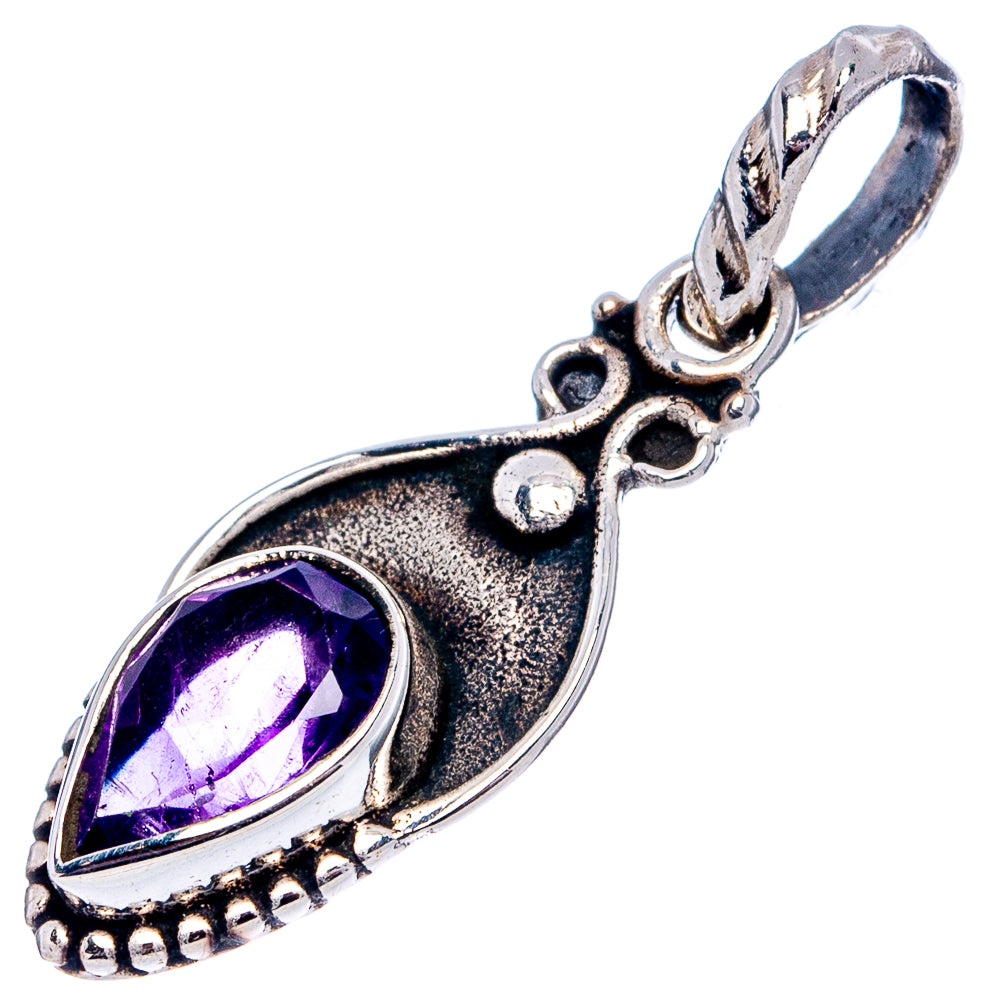 Amethyst Dainty Pendant 1 1/8" (.925 Sterling Silver)