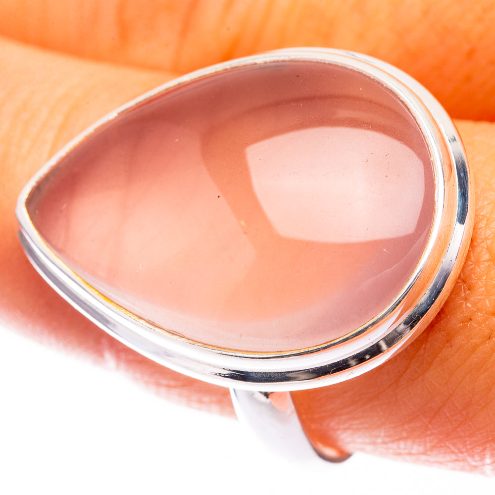 Large Rose Quartz Ring Size 10 (925 Sterling Silver) R141389