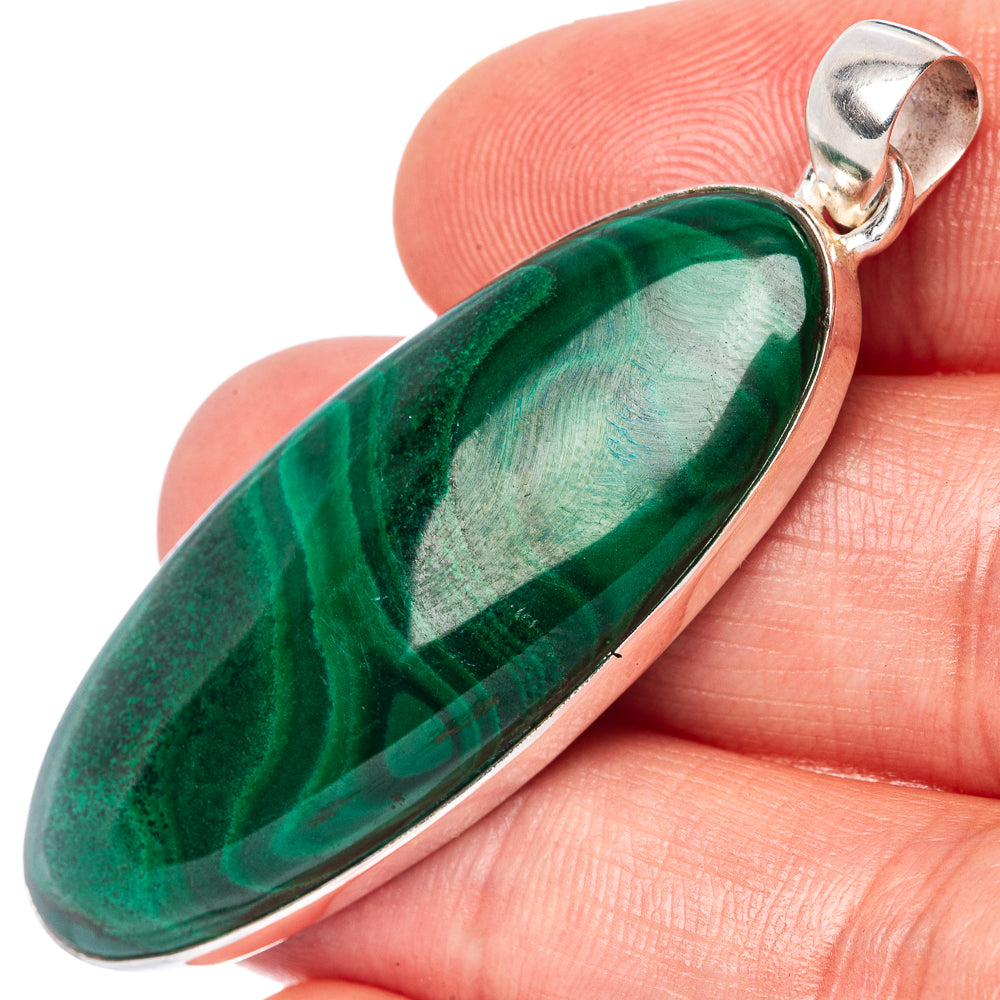 Malachite Pendant 2 1/8" (925 Sterling Silver) P42839