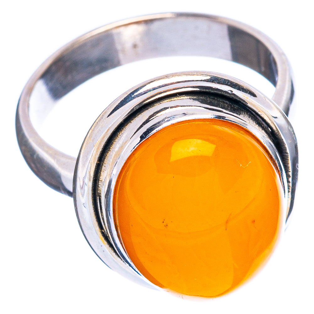 Rare Bone Amber Ring Size 6 (925 Sterling Silver) R5034