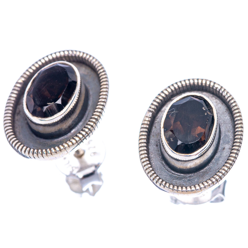 Smoky Quartz Dainty Earrings 1/2" (925 Sterling Silver) E2007