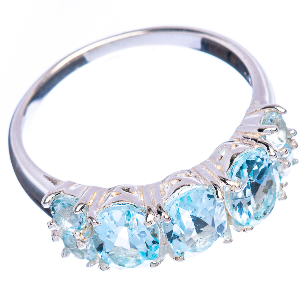 Blue Topaz Ring Size 8 (925 Sterling Silver) R2396