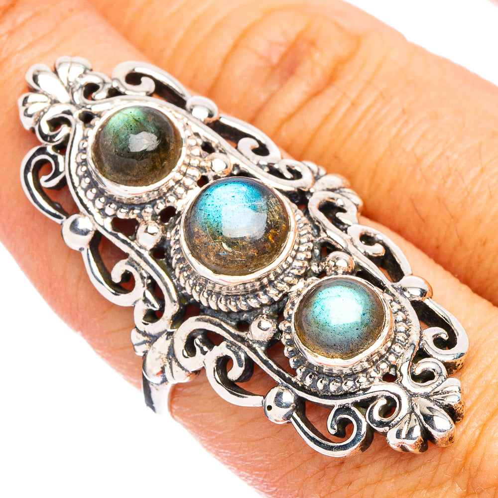 Large Labradorite 925 Sterling Silver Ring Size 8 (925 Sterling Silver) R6379