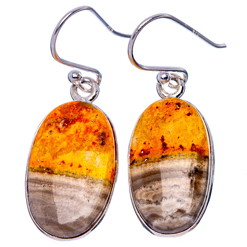 Bumble Bee Jasper Earrings 1 3/8" (925 Sterling Silver) E1838