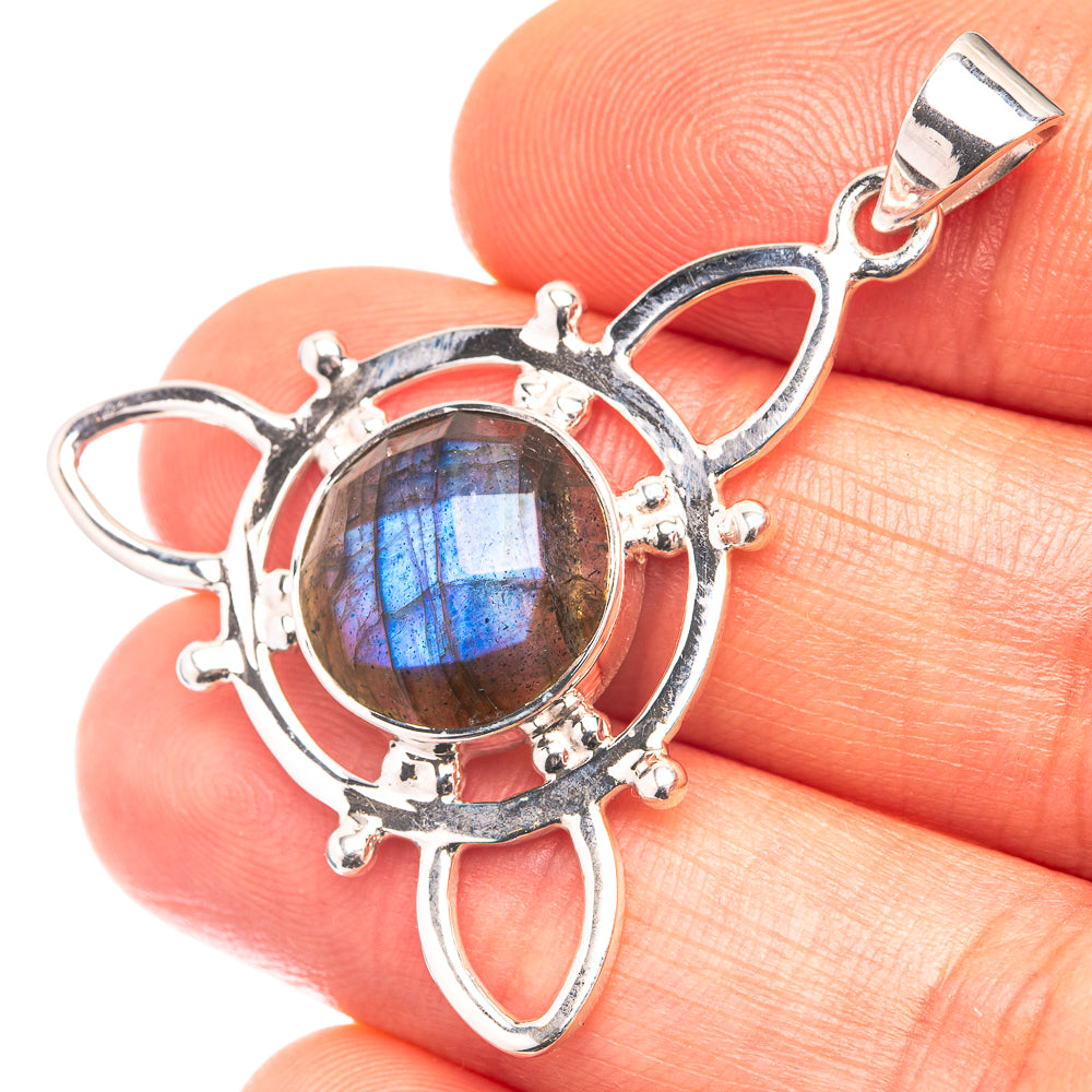 Premium Signature Labradorite Pendant 1 1/2" (925 Sterling Silver) P38787