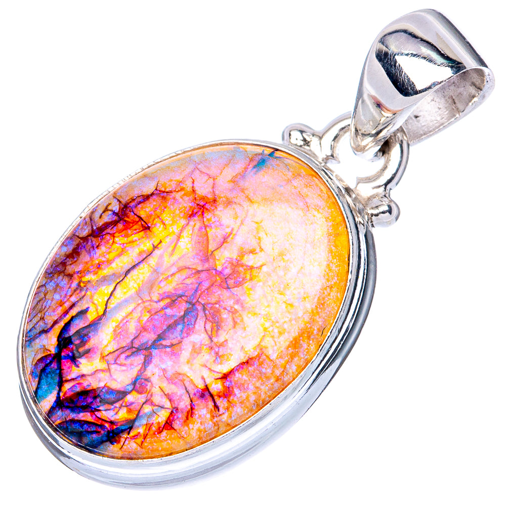 Rare Sterling Opal 925 Sterling Silver Pendant 1 1/4" (925 Sterling Silver) P41925