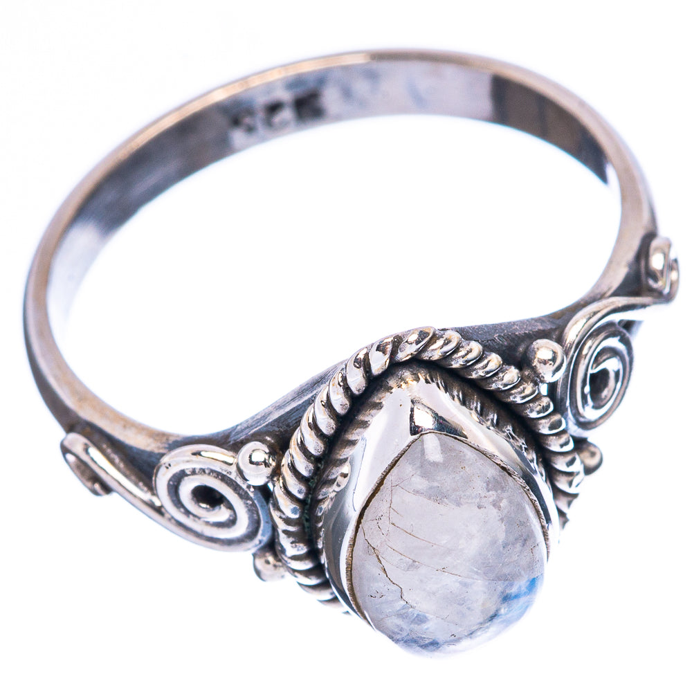 Rainbow Moonstone Dainty Ring Size 7 (925 Sterling Silver) R5157