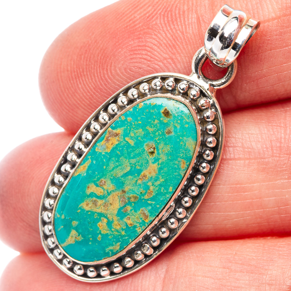 Royston Turquoise Pendant 1 1/2" (.925 Sterling Silver)