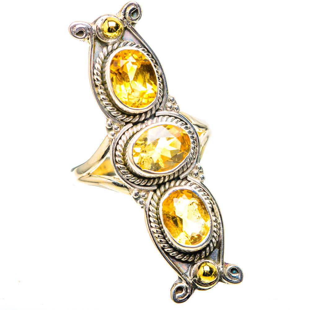 Large Faceted Citrine Ring Size 8 (925 Sterling Silver) RING138634