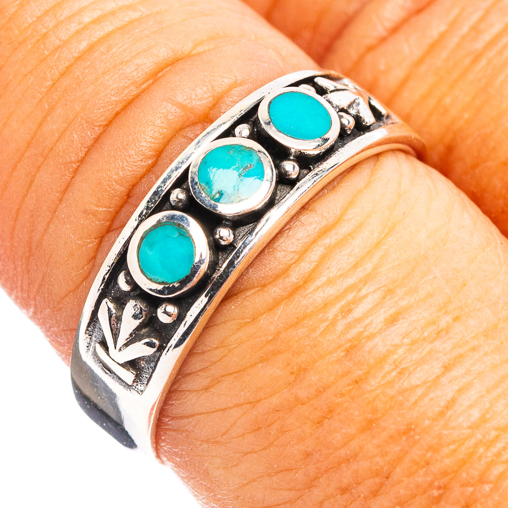 Native Style Mohave Turquoise Ring Size 8.25 (.925 Sterling Silver)