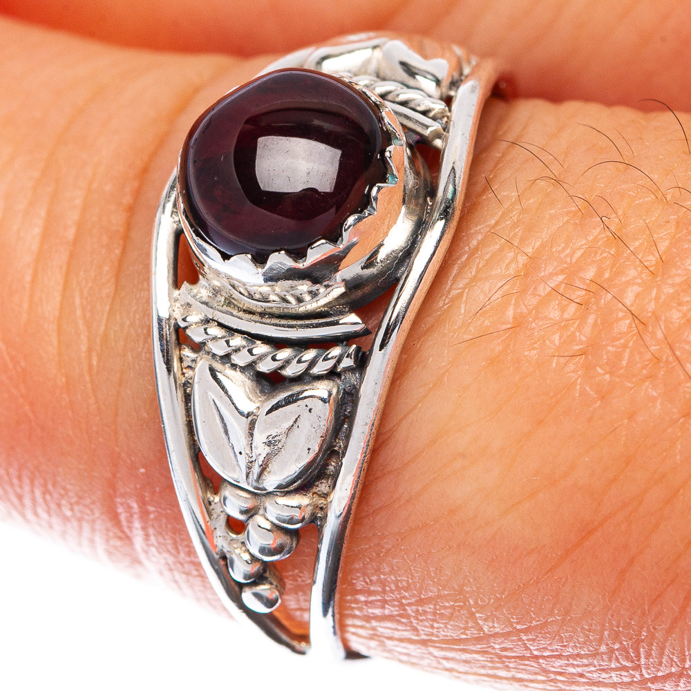 Garnet Dainty Ring Size 8.25 (925 Sterling Silver) R145073