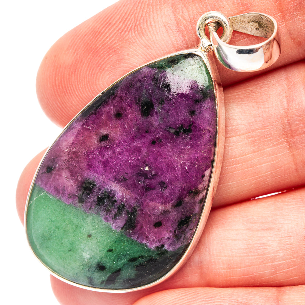 Ruby Zosite Pendant 2" (.925 Sterling Silver)