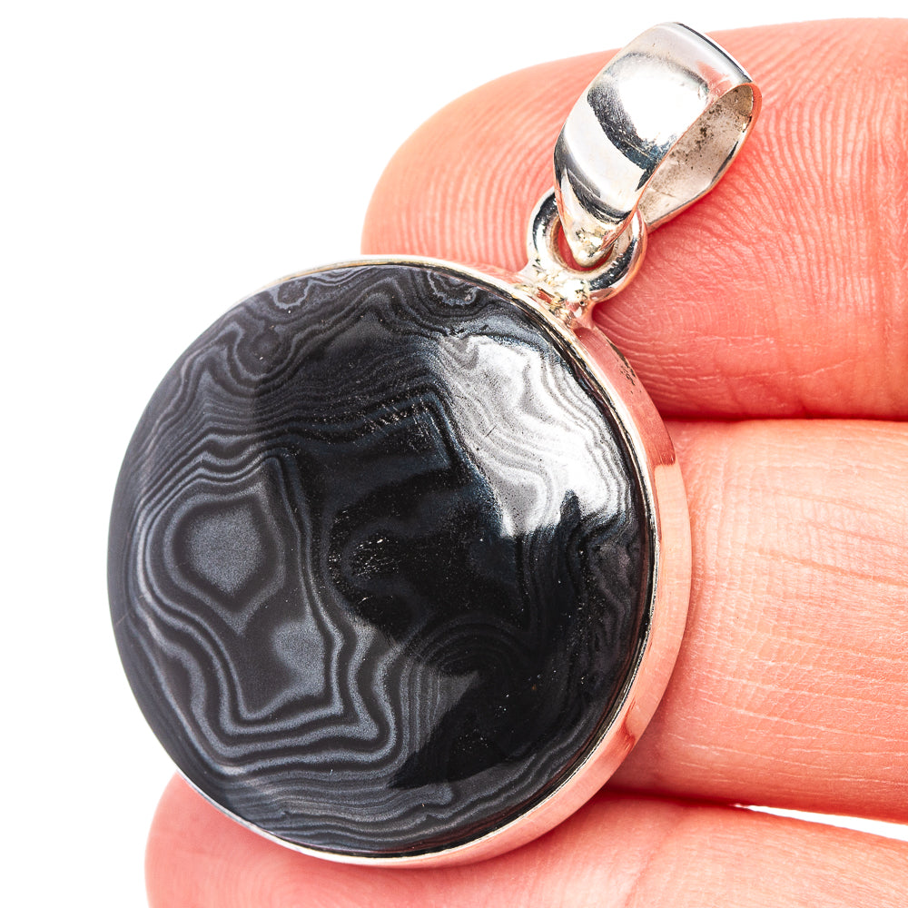Psilomelane Pendant 1 1/2" (.925 Sterling Silver)