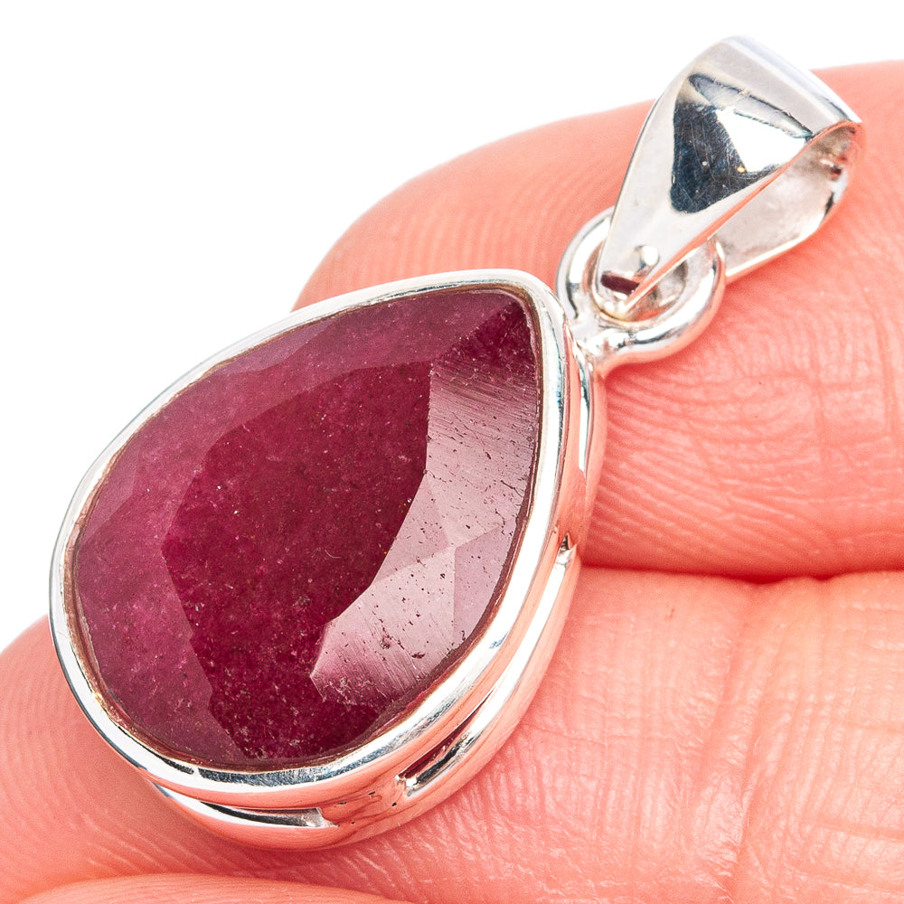 Red Sillimanite Pendant 1 1/8" (925 Sterling Silver) P40295