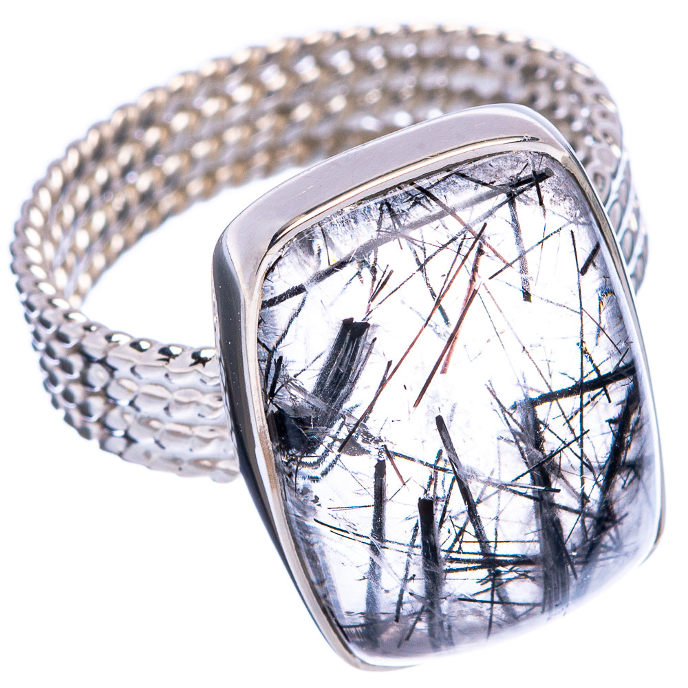 Premium Tourmalinated Quartz Ring Size 6.5 (.925 Sterling Silver)