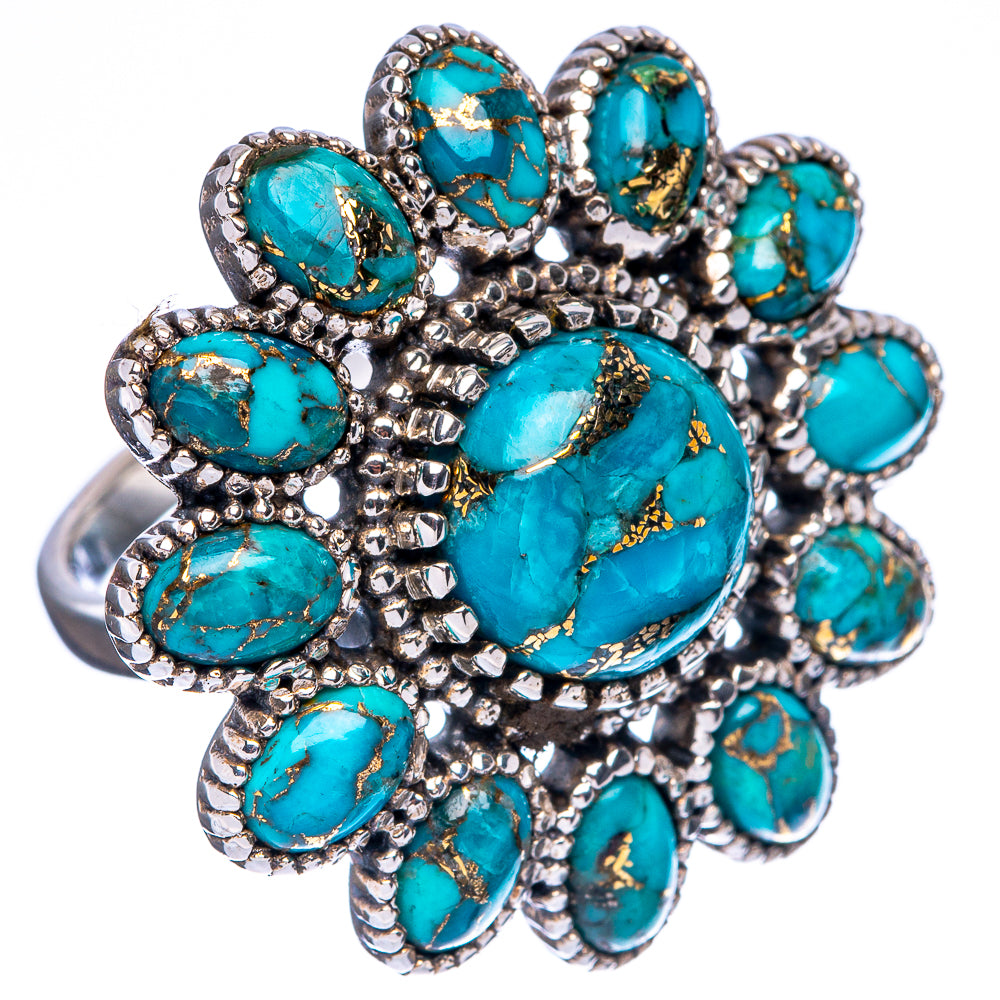 Large Blue Copper Composite Turquoise Ring Size 7 (925 Sterling Silver) R146236
