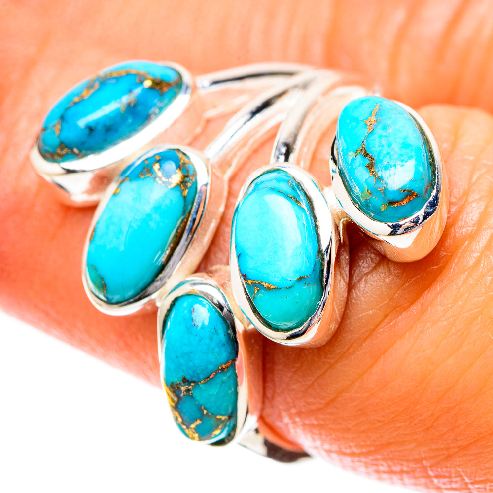 Blue Copper Composite Turquoise Ring Size 7.25 (925 Sterling Silver) RING137862