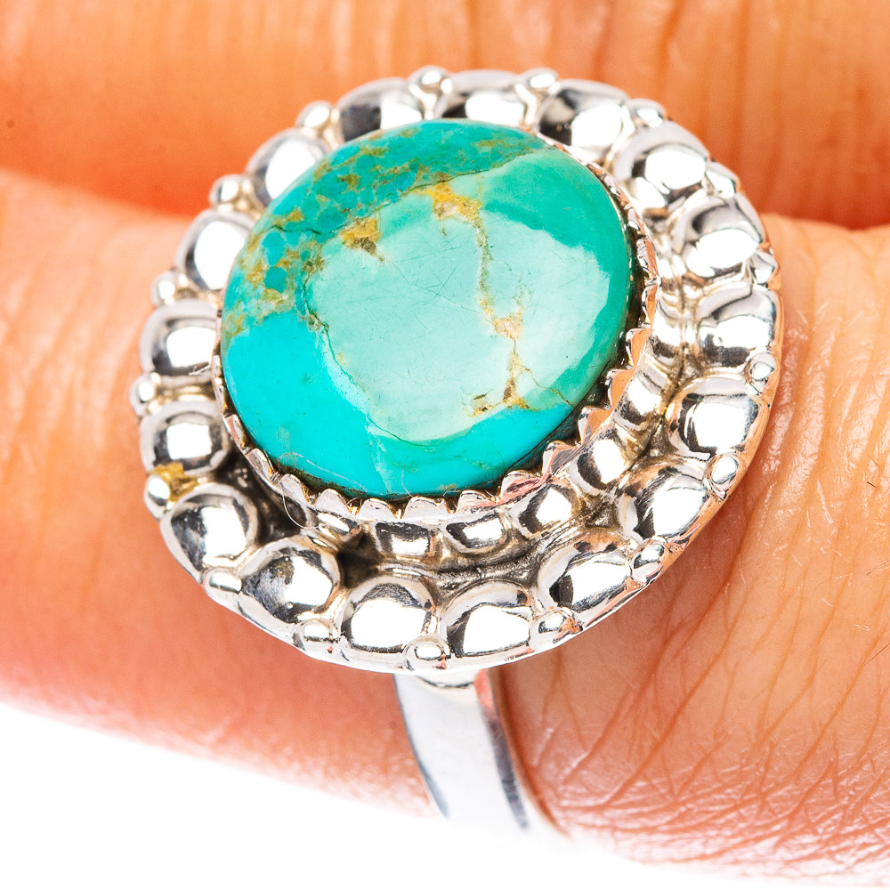 Kingman Turquoise Ring Size 7.25 (925 Sterling Silver) R4038