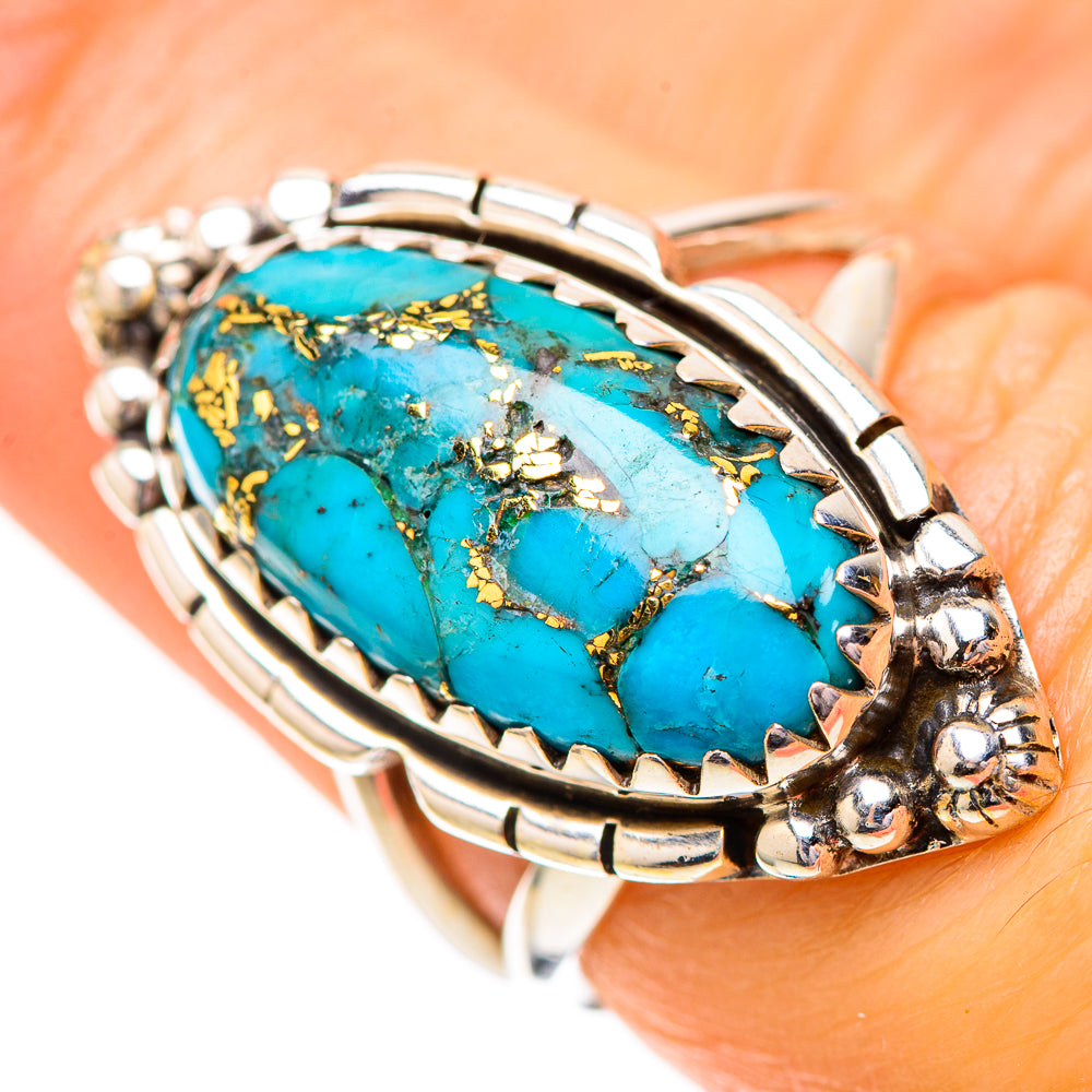 Blue Copper Composite Turquoise Ring Size 6.5 (925 Sterling Silver) RING139812