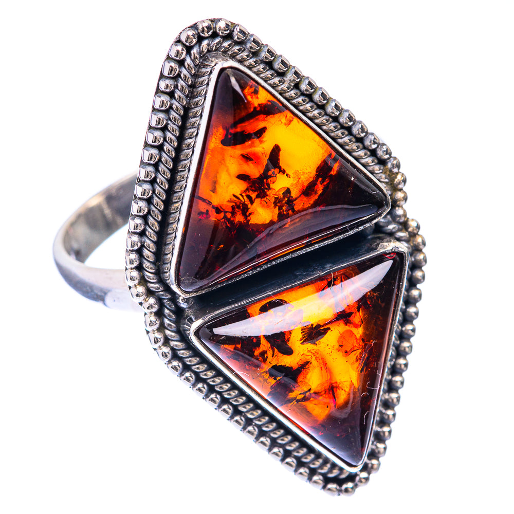Large Baltic Amber Ring Size 11 (925 Sterling Silver) R141460