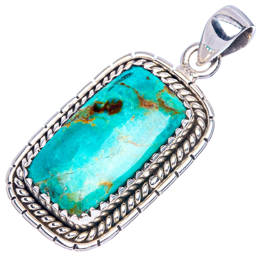 Rare Arizona Turquoise Pendant 1 3/8" (925 Sterling Silver) P42007
