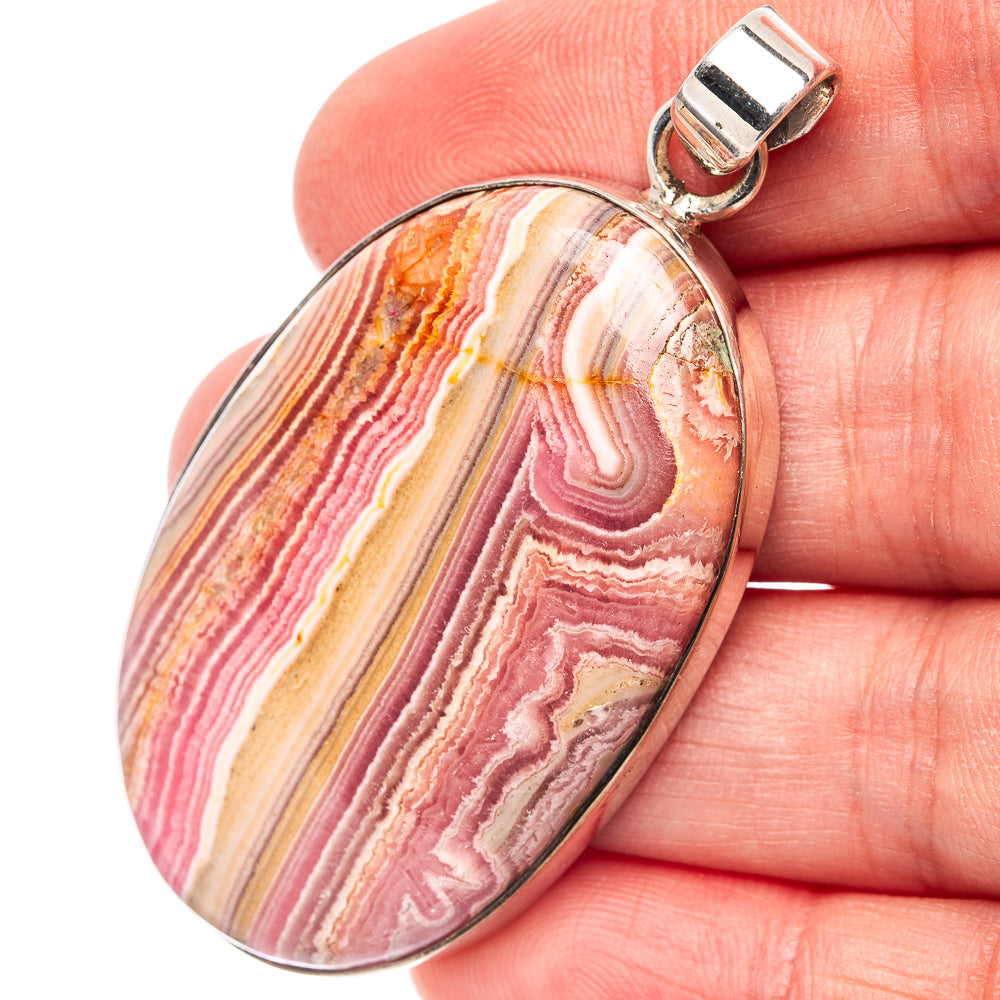 Premium Rhodochrosite Pendant 2 1/4" (.925 Sterling Silver)