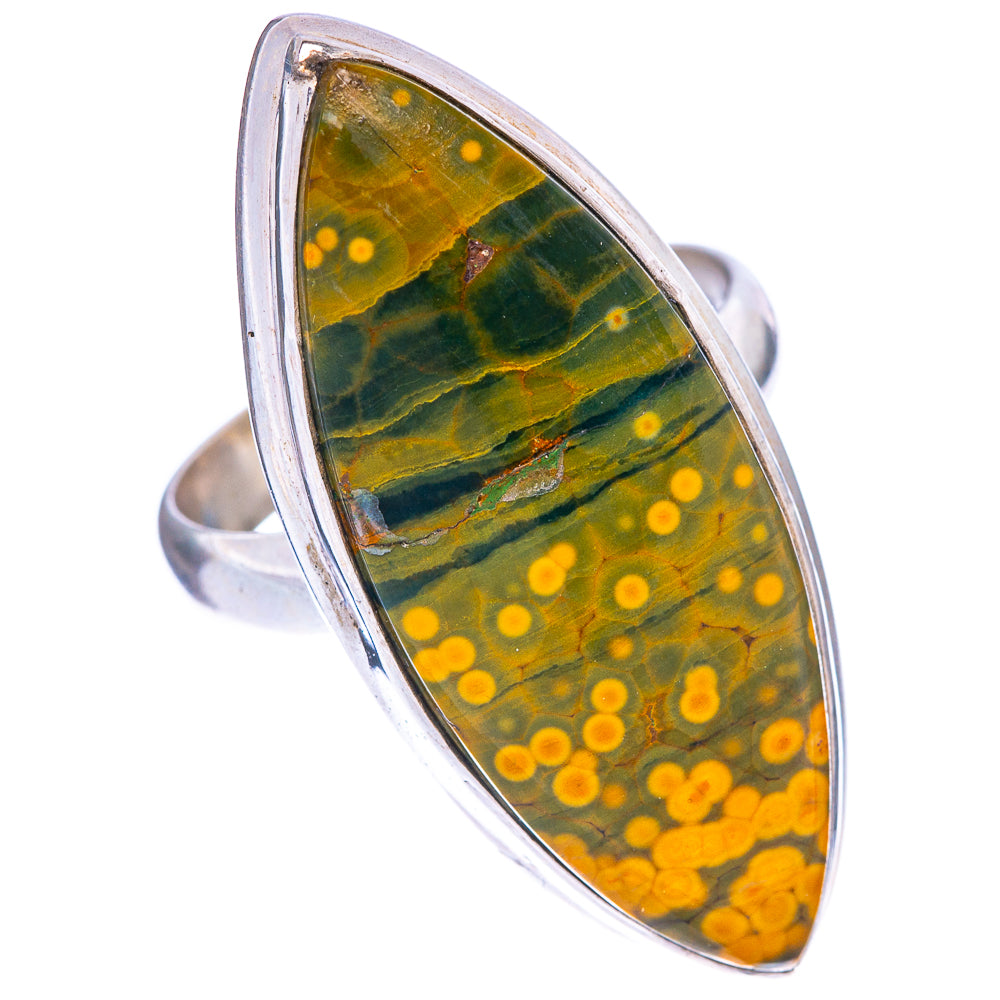 Ocean Jasper Ring Size 7.75 (925 Sterling Silver) R1589