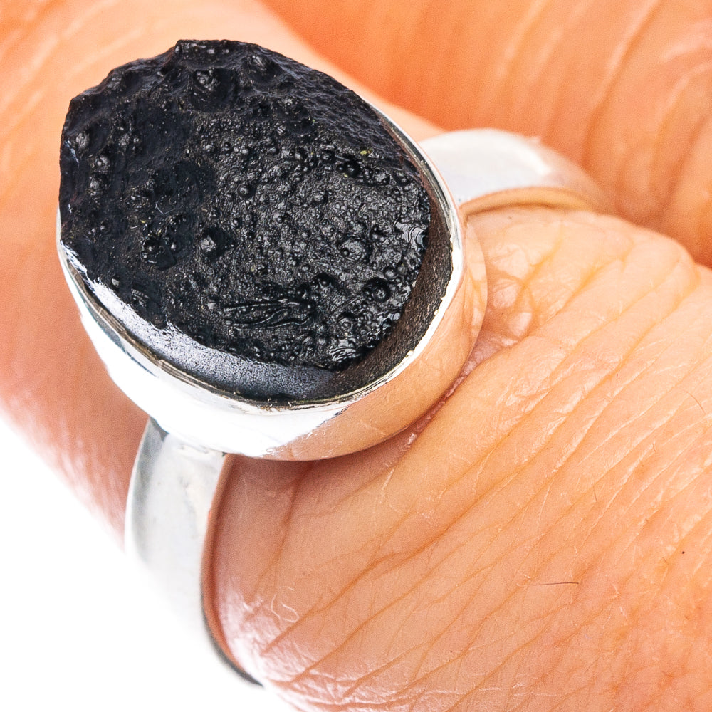 Tektite Ring Size 6.75 (.925 Sterling Silver)