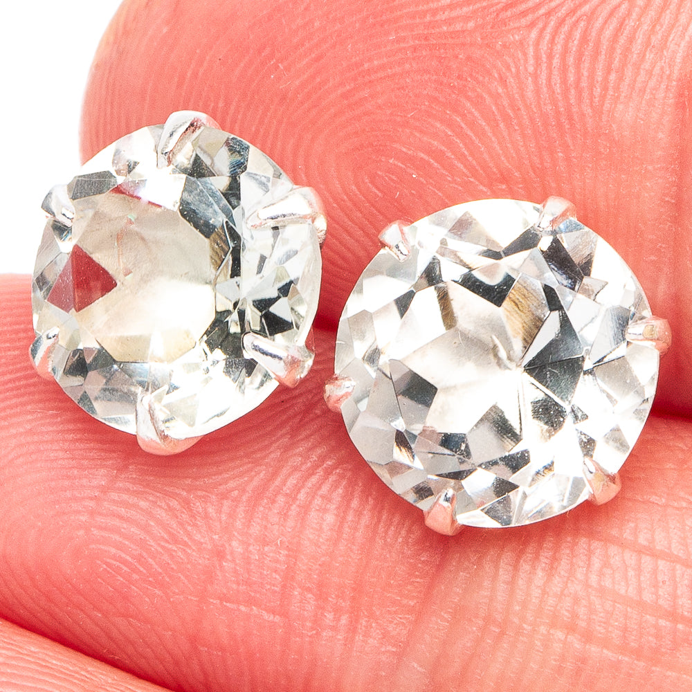 Dainty Green Amethyst Earrings 3/8" (925 Sterling Silver) E2906