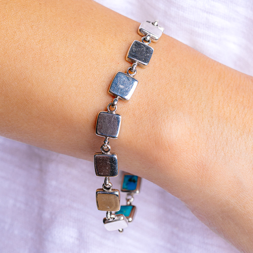 Mohave Turquoise Bracelet 7 1/2" (.925 Sterling Silver)