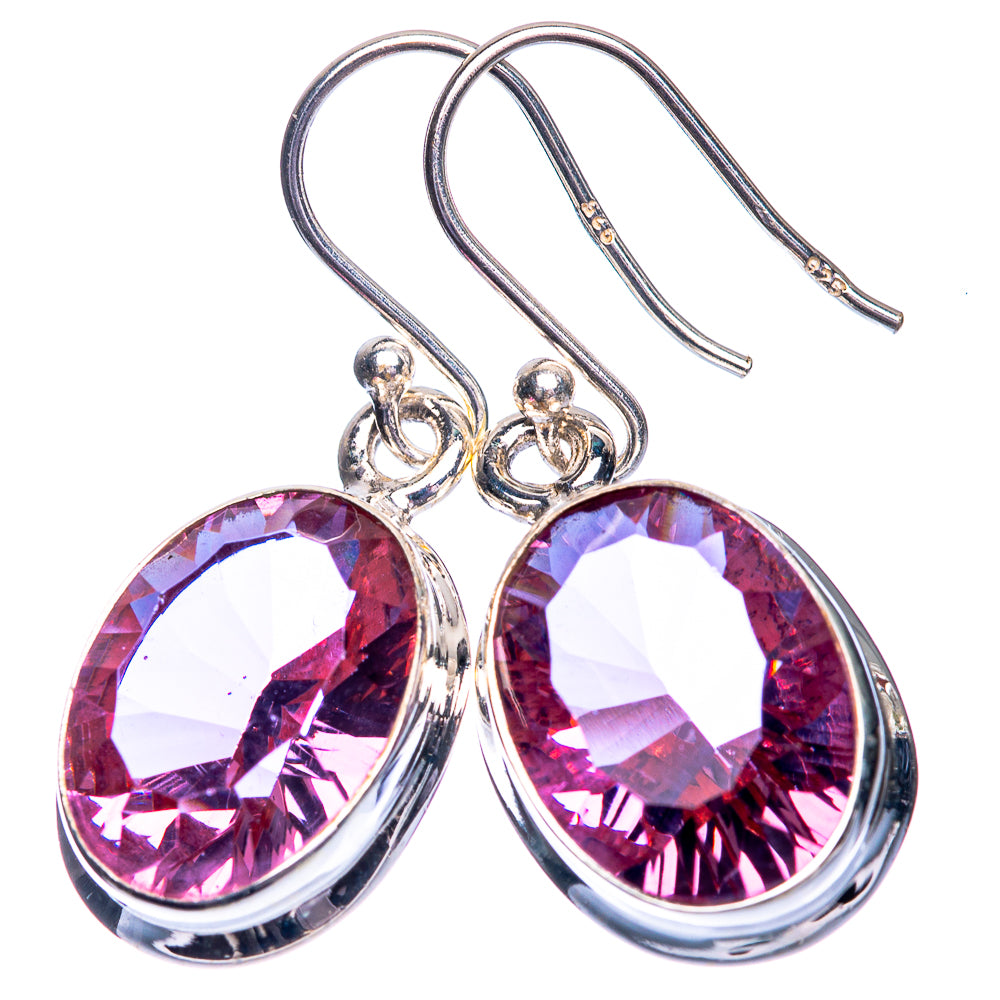 Faceted Color Change Alexandrite (Lab.) Earrings 1 1/4" (925 Sterling Silver) E432540