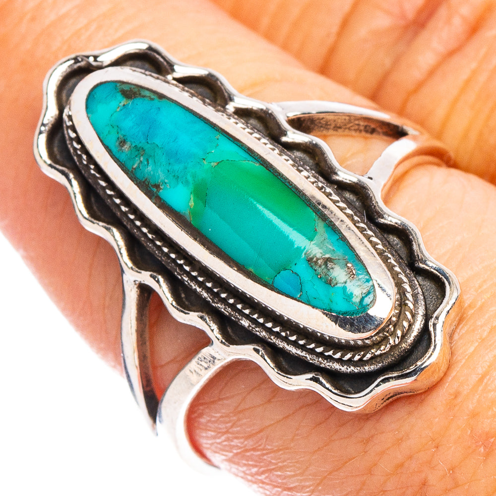 Arizona Turquoise Native Style Ring Size 8.75 (.925 Sterling Silver)