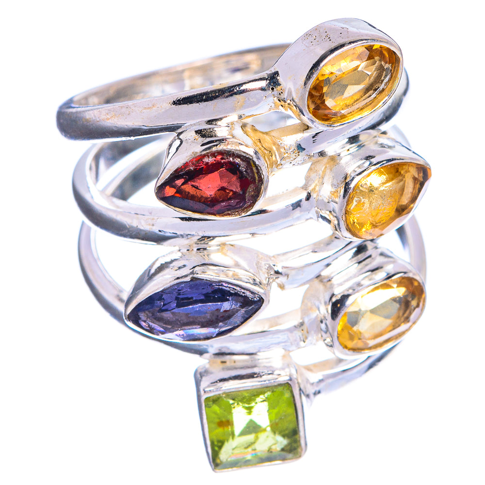 Citrine, Garnet, Tanzanite, Peridot Ring Size 6.75 (925 Sterling Silver) R144277