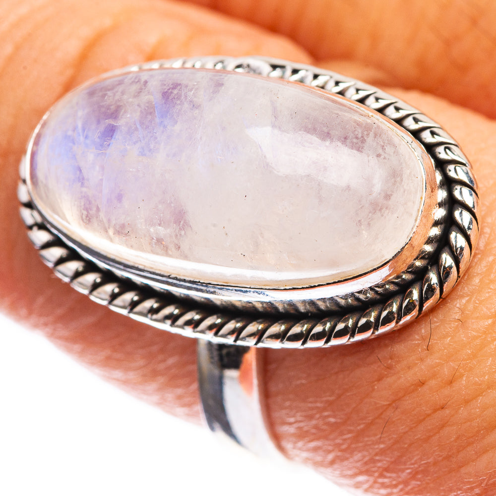 Rainbow Moonstone Ring Size 8 (925 Sterling Silver) R143127