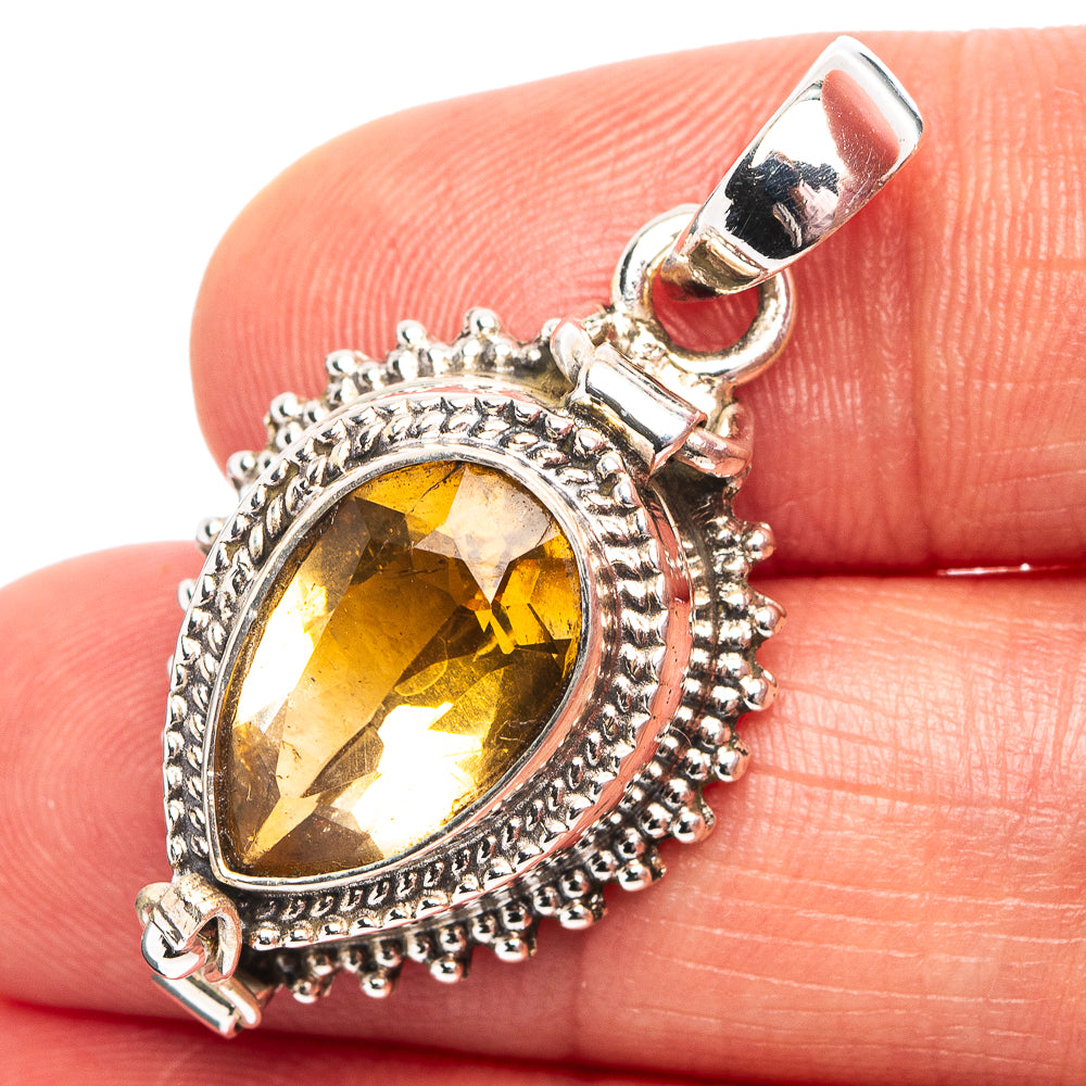 Premium Citrine Poison Pendant 1 3/8" (.925 Sterling Silver)