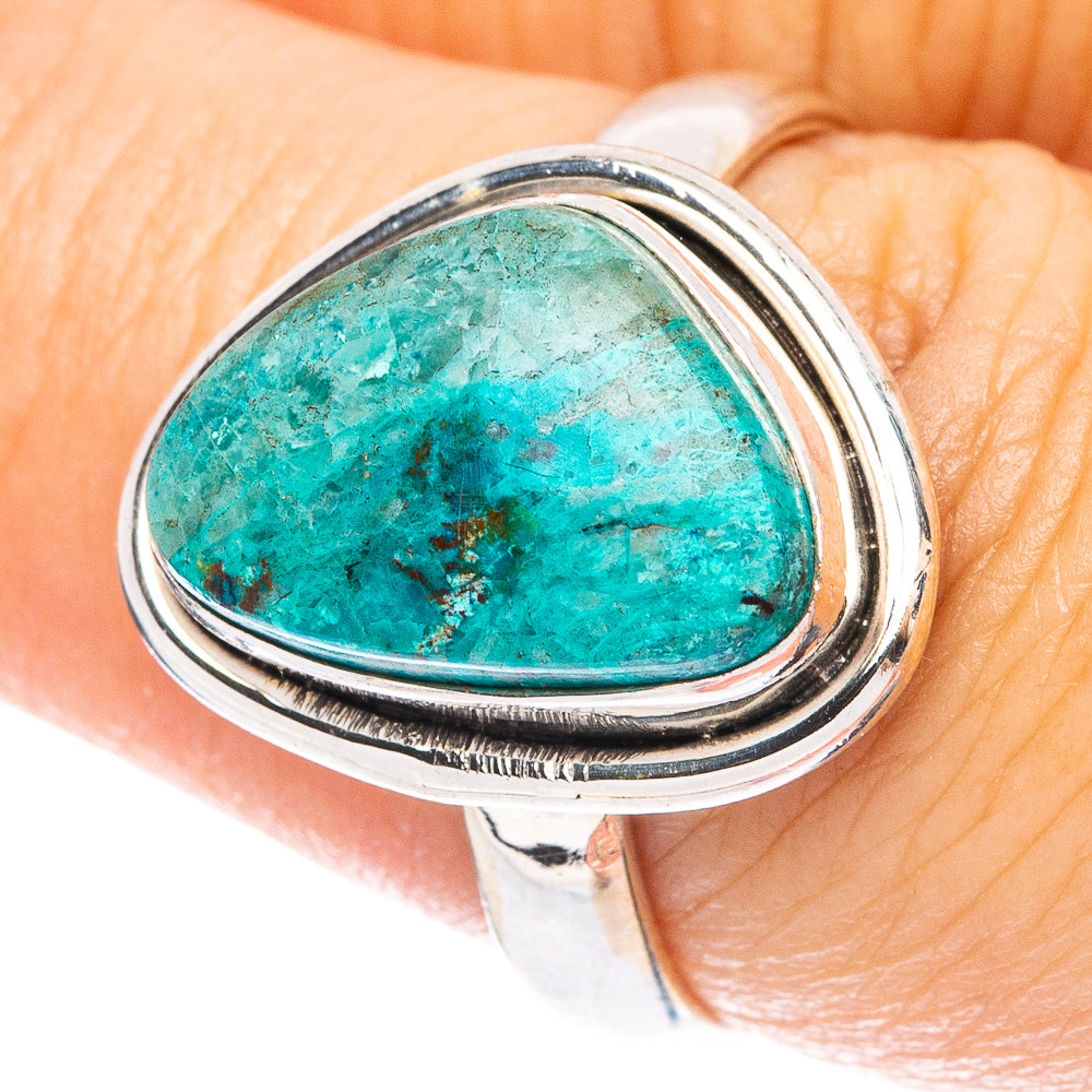 Chrysocolla Ring Size 7.75 (925 Sterling Silver) R4929