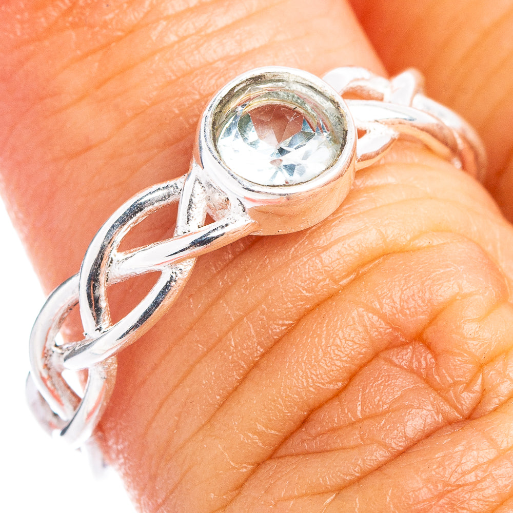 Blue Topaz Dainty Ring Size 6.5 (.925 Sterling Silver)