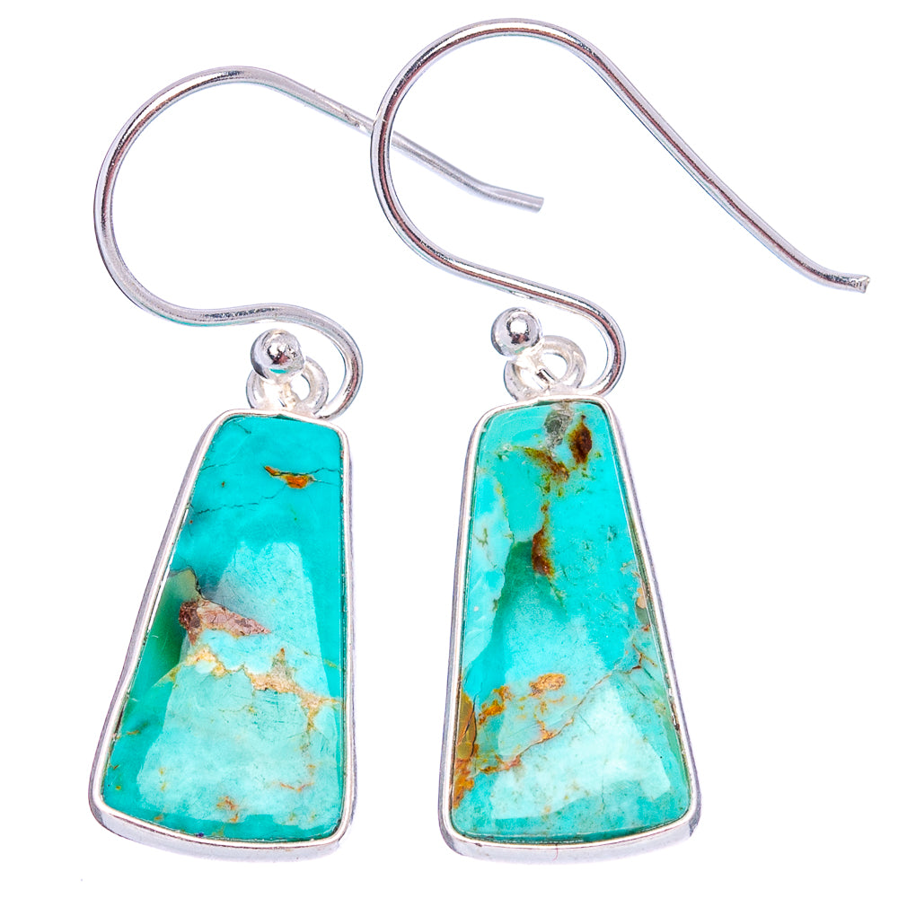Mohave Turquoise Earrings 1 3/8" (.925 Sterling Silver)