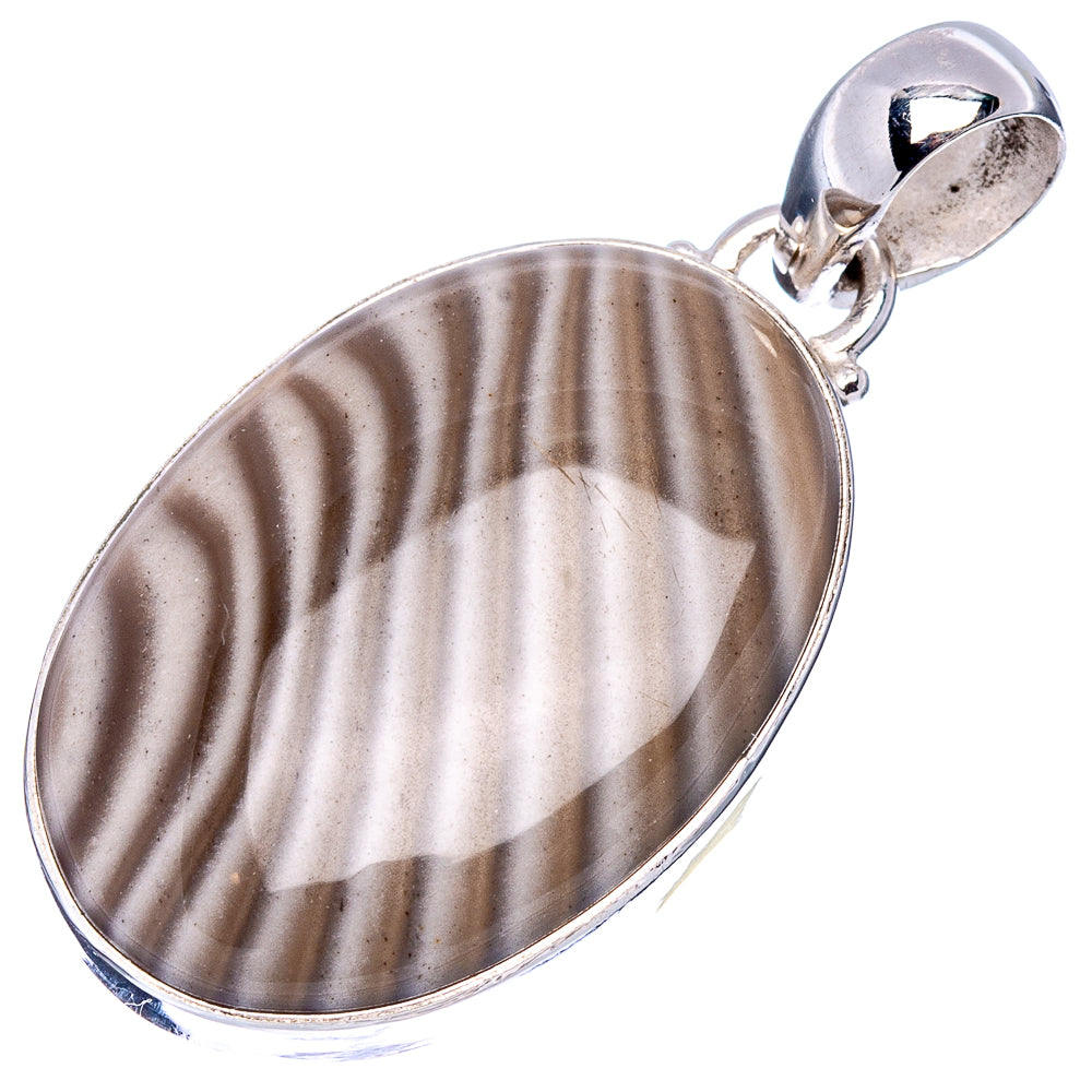 Striped Flint Pendant 1 5/8" (.925 Sterling Silver)