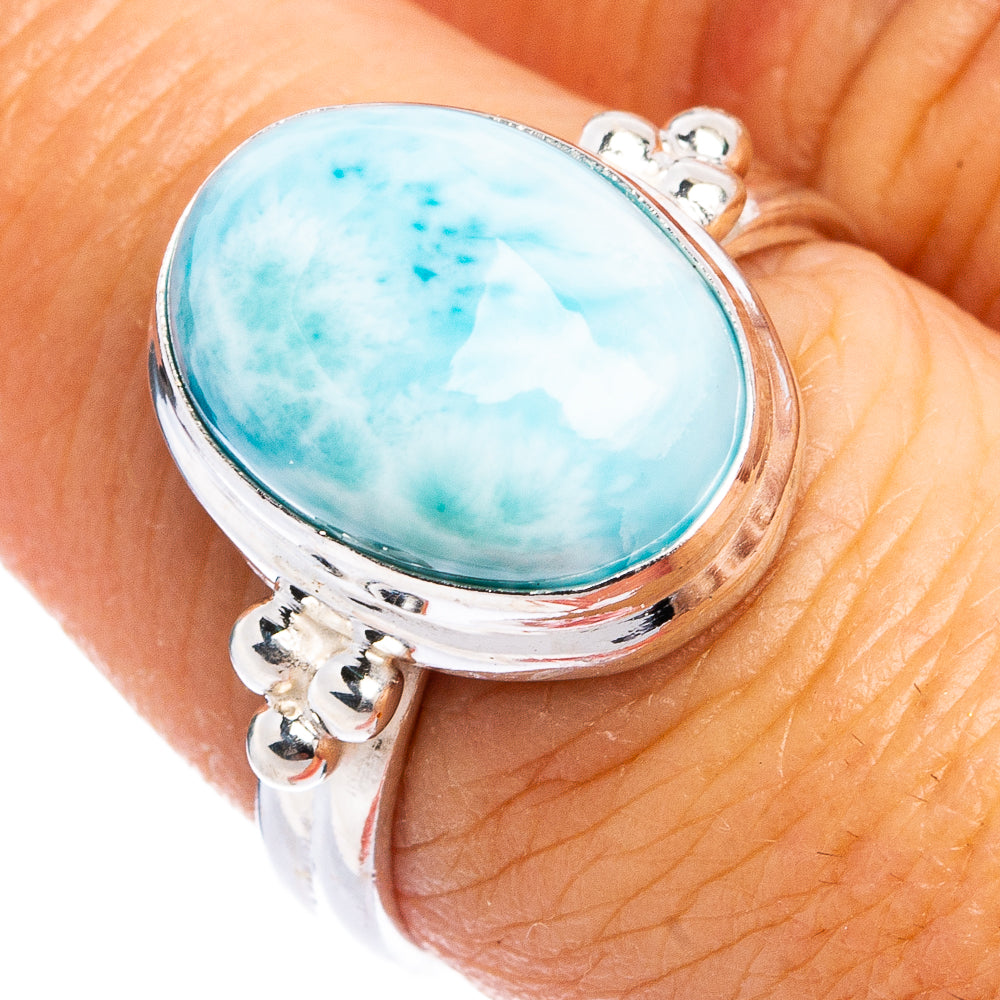 Rare Larimar Ring Size 8 (.925 Sterling Silver)