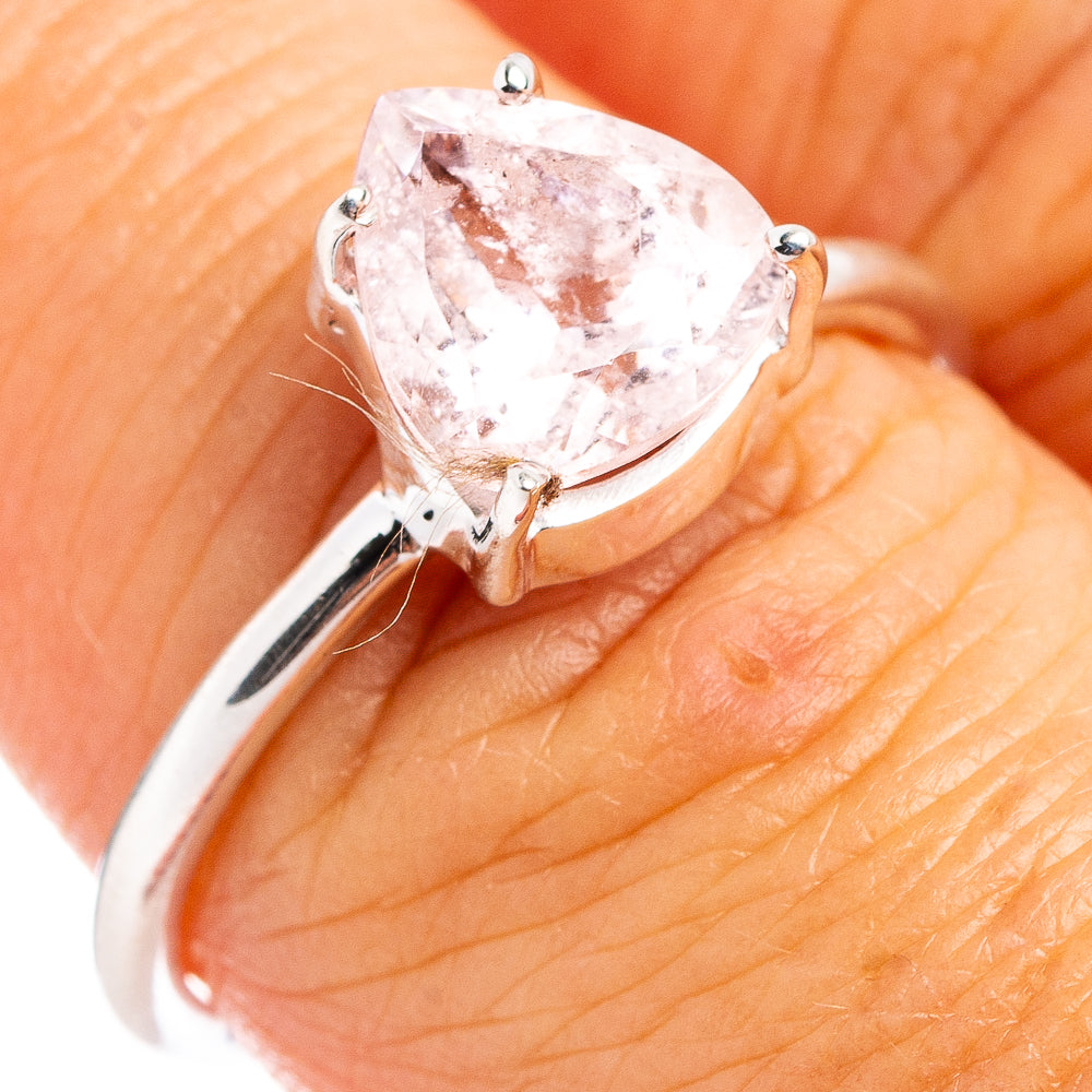 Rare Morganite Ring Size 8 (.925 Sterling Silver)
